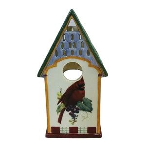 Lenox Winter Greetings Cardinal Birdhouse Votive signed Catherine McClung